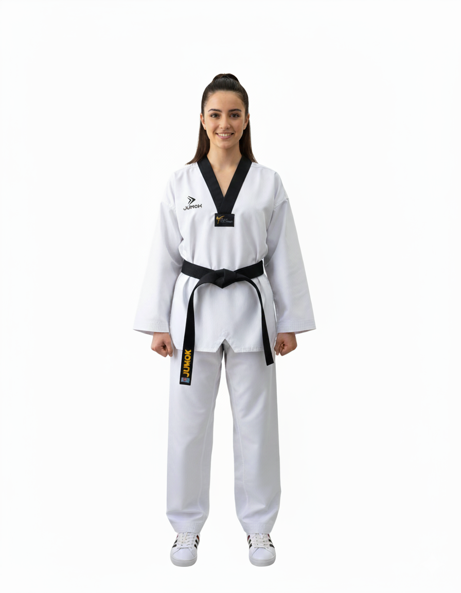 JUMOK SİYAH YAKA TAEKWONDO FİGHTER ELBİSE